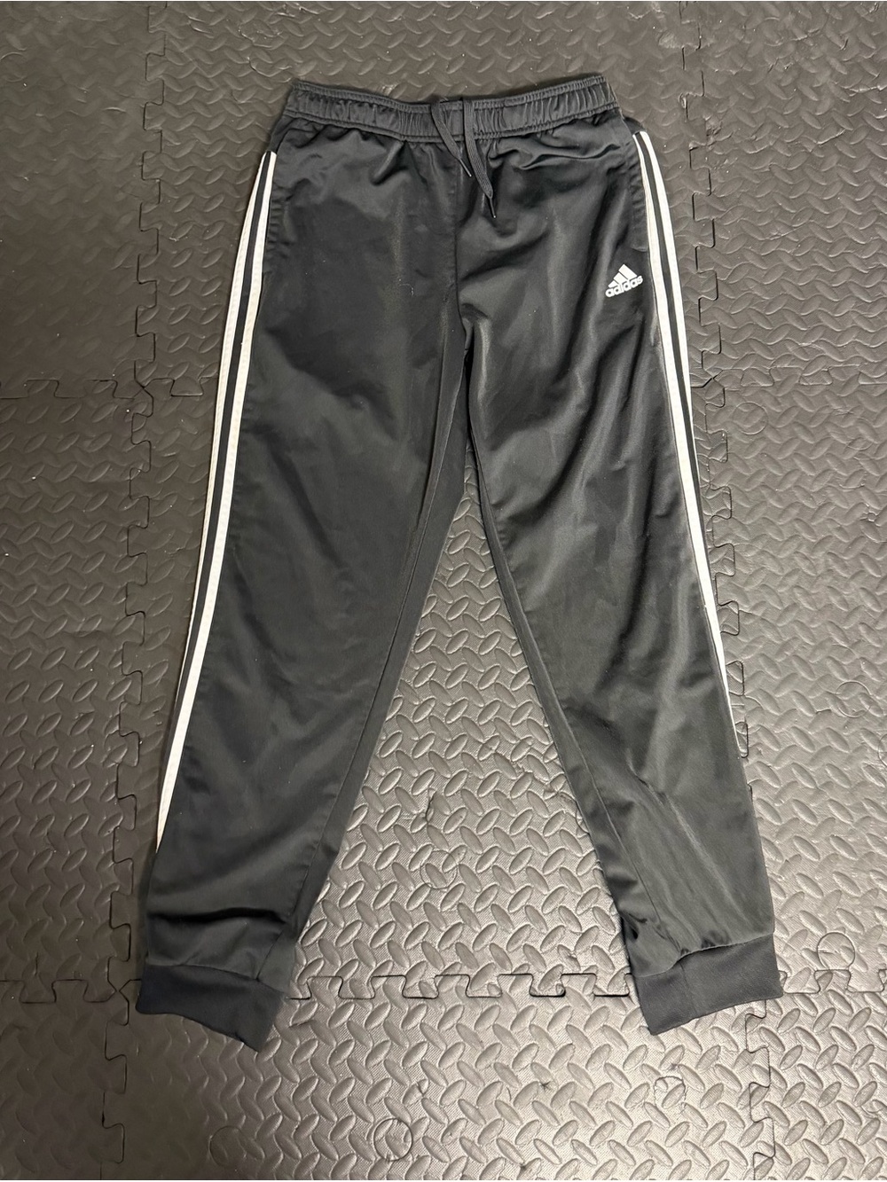Adidas Men's 3 Stripes Tricot Tapered Cuff Joggers Pants Black Size L GD5957
